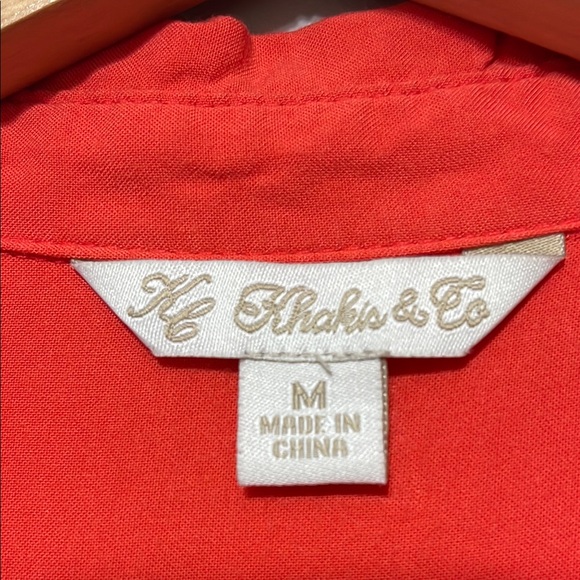 Women's Red Button Down Shirt - Picture 2 of 8